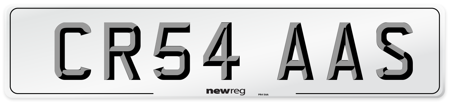 CR54 AAS Number Plate from New Reg